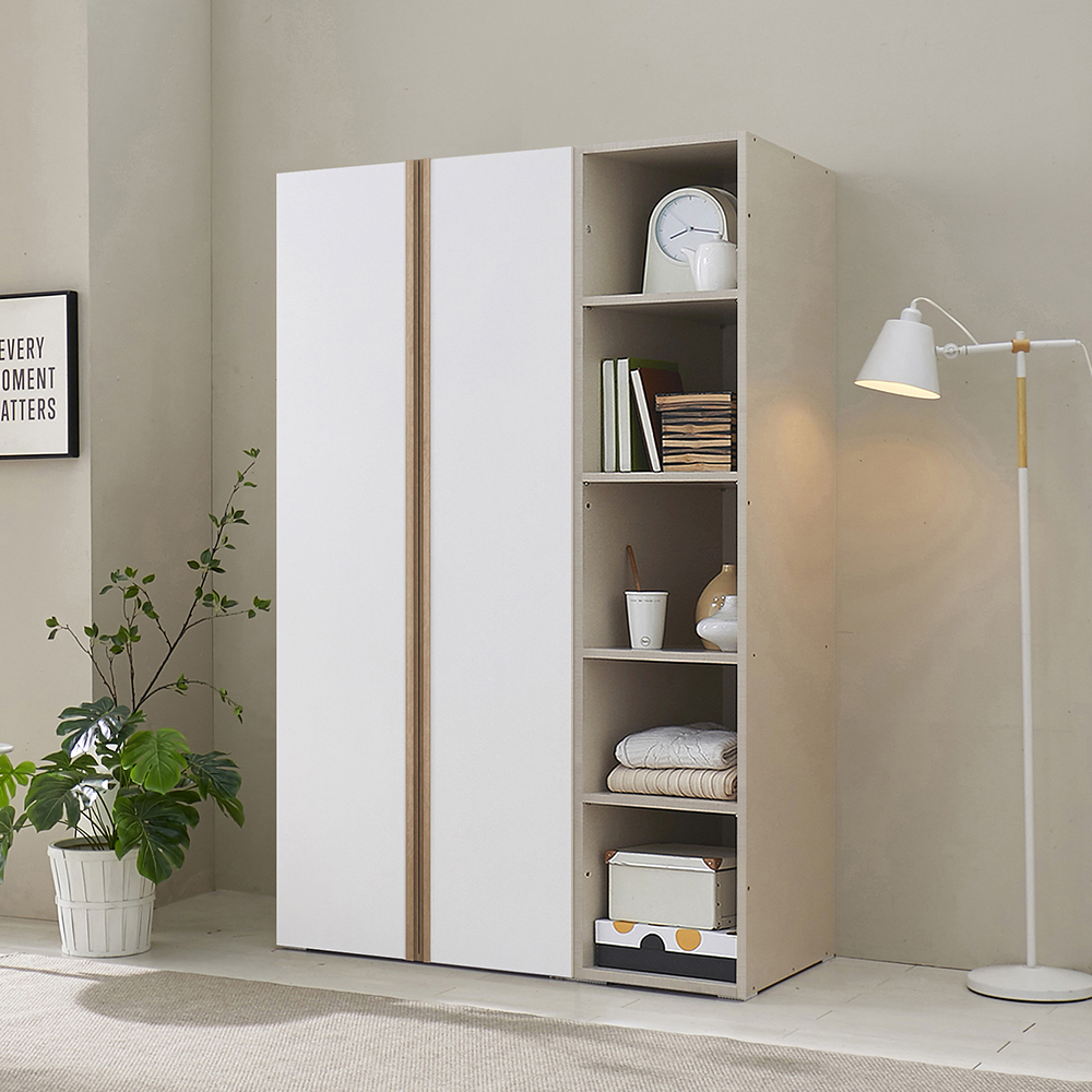 [케이컴퍼니] LPM 심플비1200옷장세트DS (옷장,이불장+400오픈선반장)