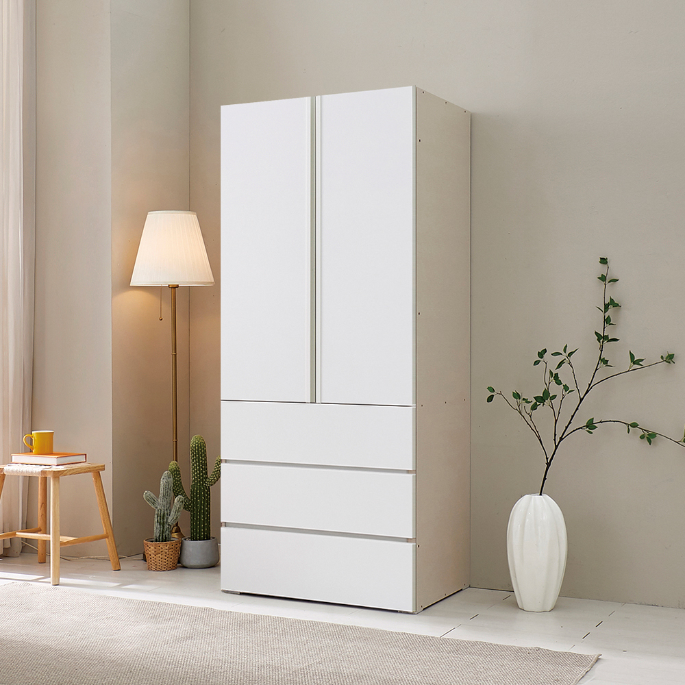 [케이컴퍼니] LPM 심플비800 3서랍도어옷장